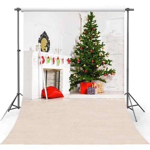 Avezano Christmas Tree Backdrops Winter Fireplace Socks Pillow Gifts Decor Banner Photography Background Photo Studio Photozone