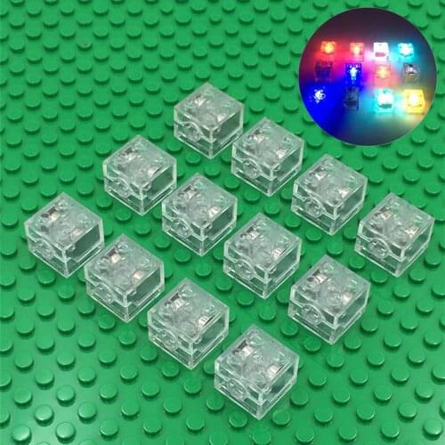 20Pcs/Lot DIY Bricks 2X2 Building Blocks Colorful LED Light-emitting Baby Compatible with logoes 3003 Bricks Funny Toys for Kids