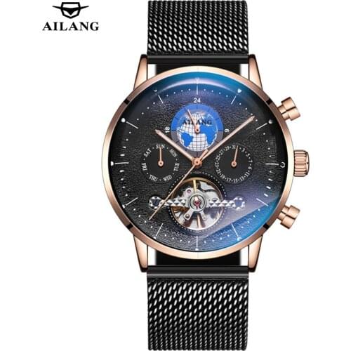 Tourbillon Fashion Waterproof Watch Men Full Steel Casual Automatic Mechanical Clock Luminous Male Watches Top Brand Relogio