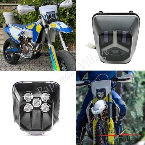 For Hus 701 Supermoto Enduro Dual Sport Off Road LED Headlight Assembly Kit HI/LO Beam For TE FE TC FC FX 150 250 350 450 501 i