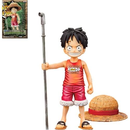 Bandai Original ONE PIECE Anime Figures Luffy Sabo Ace PVC Action Figure Collections Hand-Model Dolls Toys Kids Gifts