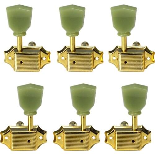 FLEOR Set of Vintage Guitar Machine Heads 3L3R Tuning Pegs Keys Gold