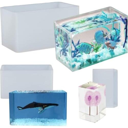 Cuboid Silicone Mould Rectangle Resin Mould Square Epoxy Mould Casting Mould Resin Mold for DIY Paperweight Specimen Making Tool