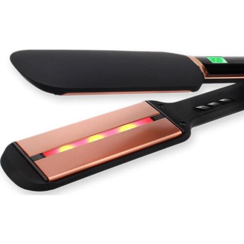 Professional Hair Straightener Curler Hair Flat Iron Infrared Hair Straighting Curling Iron Corrugation LED Display