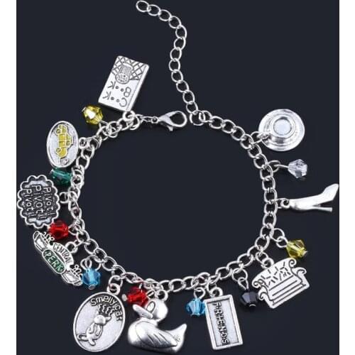 Classic TV Show Friends Charm Bracelets For Women Girls Central Perk Coffee Time Pendant Bangles Fashion Jewelry Gift