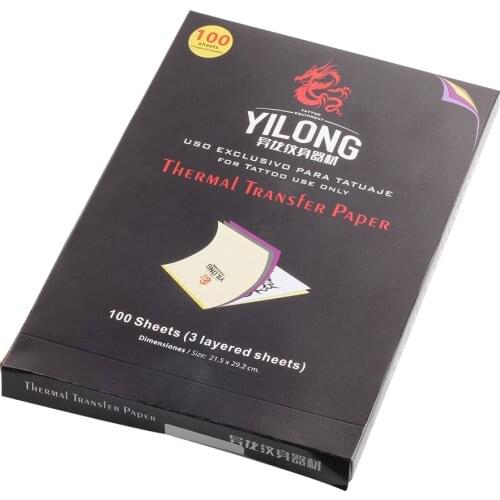 100Pcs 3 Layers Tattoo Transfer Paper Tattoo Supplies Carbon Thermal Transfer Paper Tattoo Stencil Copy Tracing Paper Accessory