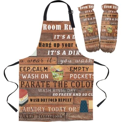 Laundry Room Rules Kitchen Apron Baking Accessories Sleeveless Aprons for Men Women Home Cleaning Tools