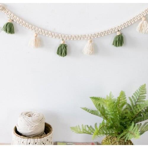 Macrame Wall Hanging Hand-woven Wall Lanyard Decorative Flower room decoration Literary Pendant Home Decoration