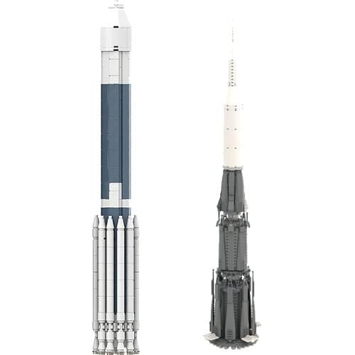 Moon Apollo Saturn V Outer Space Model Carrier Rocket Toy for Launch Tower Building Blocks for Kids Adults Toys Gift