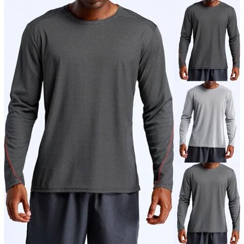 Men Sports T-shirt 2021 Mesh Quick Dry Men Solid Color Sweat-absorbent Round Neck Top for Fitness