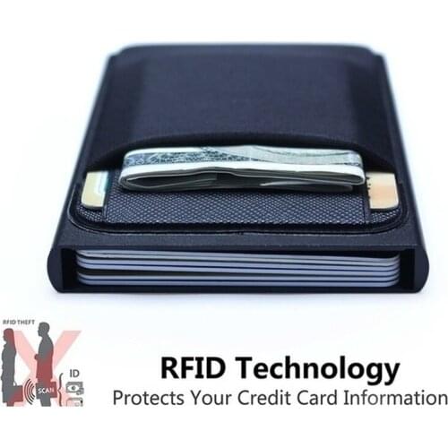 Men Business Aluminum Cash ID Card Holder RFID Blocking Slim Metal Wallet Coin Purse card case credit card wallet rfid wallet