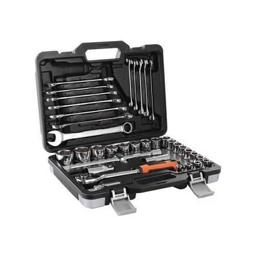 37PCS 1/2 inch 4-14mm Portable Multi-function Hardware Tool Set Ratchet Quick Socket Wrench Auto Repair Toolbox Combination Tool