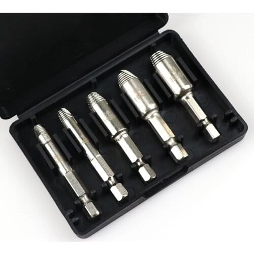 5pcs Damaged Screw Extractor Bits Drill Bit Set Guide Bolt Stud Extractor Hss Self Centering Screw Remover Boren Tool Easy Out
