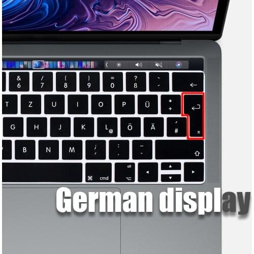 German Laptop Silicone Cover Laptop cover For macbook air 13 pro15 touchbar 11" Keyboard cover Dust-proof silicone keyboard case