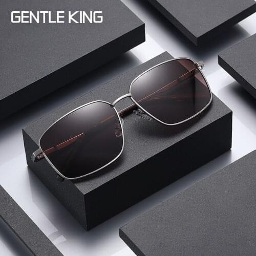 GENTLE KING 2021 Brand Polarized Sunglasses For Men Alloy Oculos de sol Mens Fashion Square Driving Eyewear Travel Sun Glasses