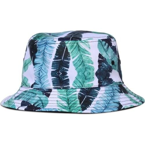 New Bucket Cap Men Women Unisex Flower Print Banana Hat Bob Caps Hip Hop Cool Outdoor Sports Summer Beach Sun Fishing