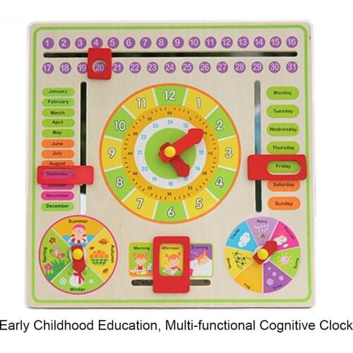 Clock Hanging Board Multi-function Kindergarten Teaching Calendar Hanging Board Early Childhood Education Parent-child Toy