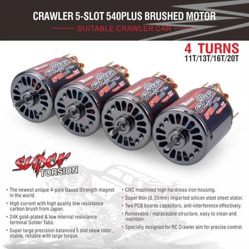 Rocket 540PLUS 5-Slot 11T 13T 16T 20T Waterproof Bruhsed Motor for tamiya Kyosho TRAXXAS WLtoys 1/10 RC Car