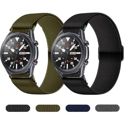 Nylon Solo Loop Strap For Samsung Galaxy Watch 3 41mm 45mm band Fabric Elastic for Galaxy Gear S3 Classic Bracelet Watchband