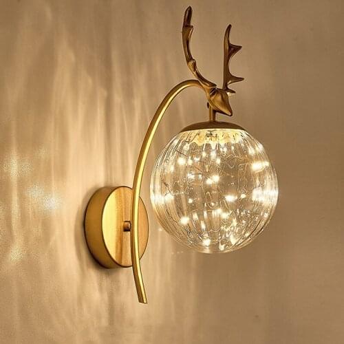 Antlers Wall Lamps Indoor Bedroom Simple Style Wall Sconces Wall Light Lamp Wall Lamp Luminaria Creative Staircase Living Room