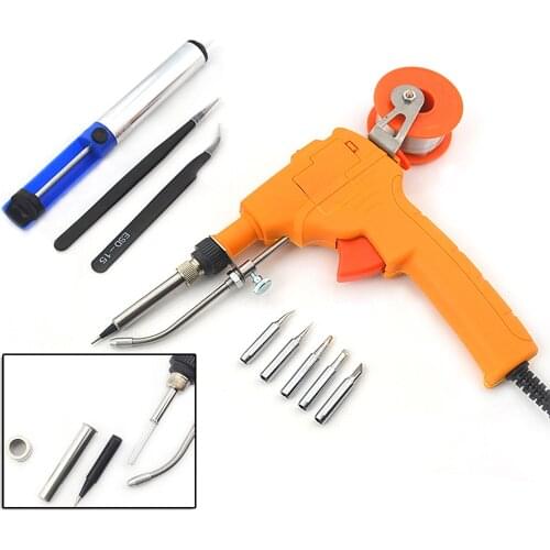 220V 60W Hand-held Internal Heating Soldering Iron Automatically Send Tin Gun Soldering Station Welding Repair Replace 900M TIP