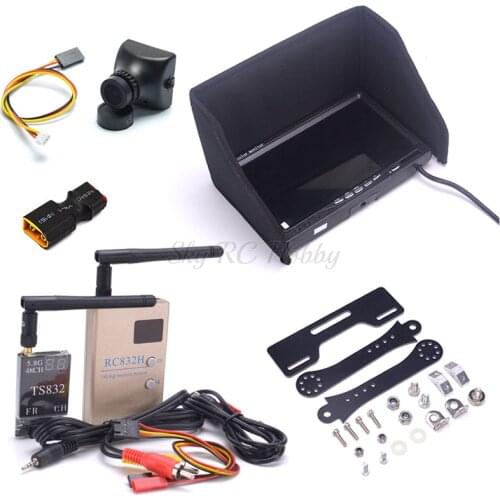FPV Combo System NO Blue 7 inch LCD 1024 x 600 Monitor Mount Holder 700TVL Camera 5.8Ghz 600mw 48CH TS832 Transmitter RC832H Rx