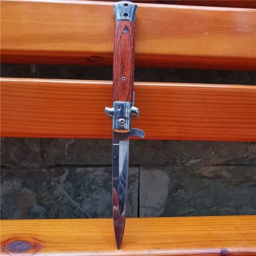 Folding Knife Wood Handle 7cr13mov Outdoor Self-defense Cutter EDC Tools Tactical Camping Survival Hunting Pocket Knives