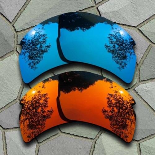 Sky Blue&Red Orange Sunglasses Polarized Replacement Lenses for Oakley Flak 2.0 XL