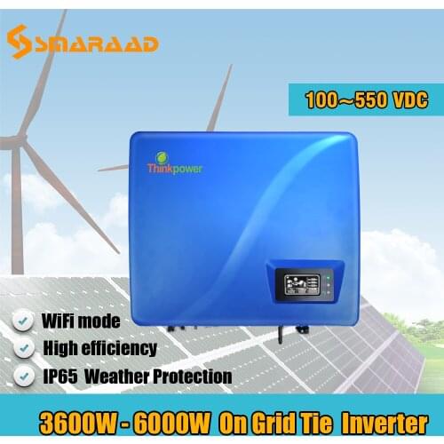 Solar Power On Grid 3000W 3.6KW5KW 5000W Dual Input MPPT Waterproof IP65 Grid Tie Solar Power Inverter with WifiUse For Home