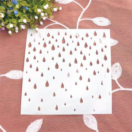15*15 raindrops scrapbook stencils spray plastic mold shield DIY cake hollow Embellishment printing lace ruler Easter