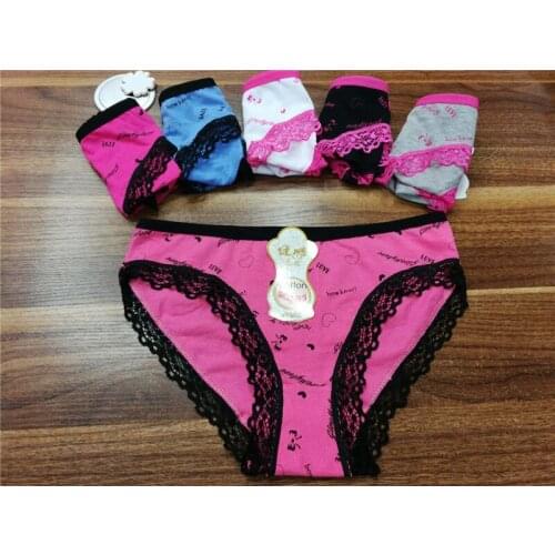 Jian Peng kawaii printed low-Rise briefs underwear women sexy lace panties lady Modal solid and durable underpants