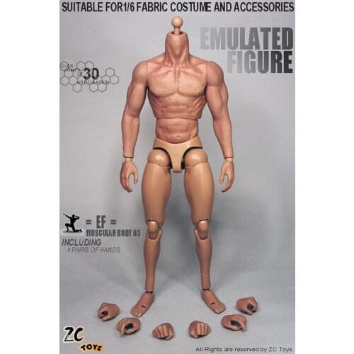 1/6 Scale 3.0 Nude Muscular Body Male Action Figure Similar to HT Thor Body With Seamless Arms Collectible DIY Toy