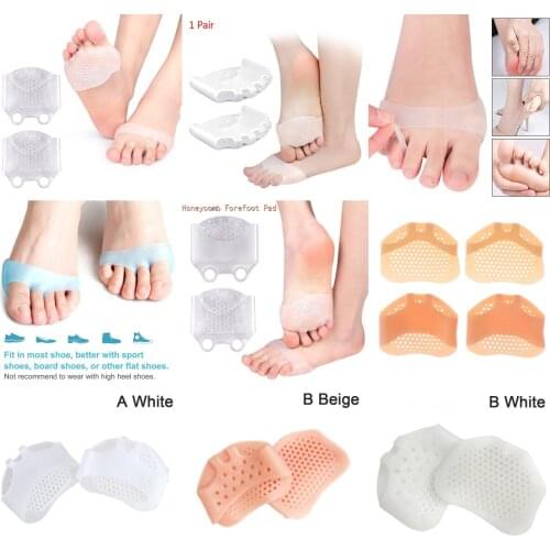 1Pair Silicone Forefoot Metatarsal Pads Pain Relief Orthotics Foot Massage Anti-slip Protector High Heel Elastic Cushion