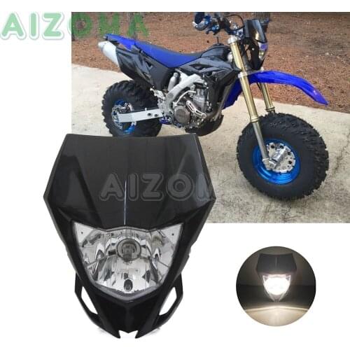 12v/35w Supermoto MX Enduro Headlight Dirt Bike Motocross HS1 bulb Headlamp Mask For Yamaha WR450F WR250F WRF450 12-18 Universal