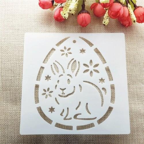 13*14CM Rabbit Shield DIY Cake Scrapbook Stencils Hollow Embellishments Printing Lace Ruler Valentines Day