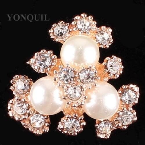 20*20 Mm Size High Quality Peals and Rhinestone Brooches Pins Material Bridal Wedding DIY Jewelry Accessories 10Pcs/Lot SYBB103