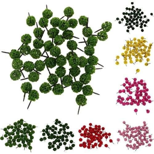 50pcs 1:150 N Scale Ball Shaped Model Trees DIY Layout Train Railway Landscape Scenery