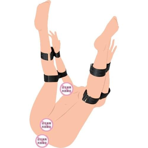 BDSM Hand Arm To Thigh Cuff Bondage Restraint System,SM Locking Hands to Thighs Harness, Binds Wrists Thighs Sex Toy Adult Games