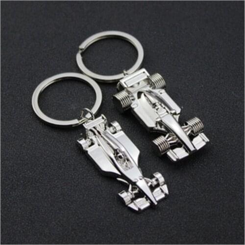 F1 Keychain Racing Activity Gift Personality Pendant Key Buckle Car Key Chain Mens Jewelry keyring silver color can be engraved