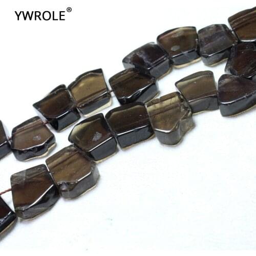 18-20 mm Irregular Pentagon Natural Smoky Stone Quartz Beads For Jewelry Making Side Hole DIY Necklace Bracelet 15'' Wholesale