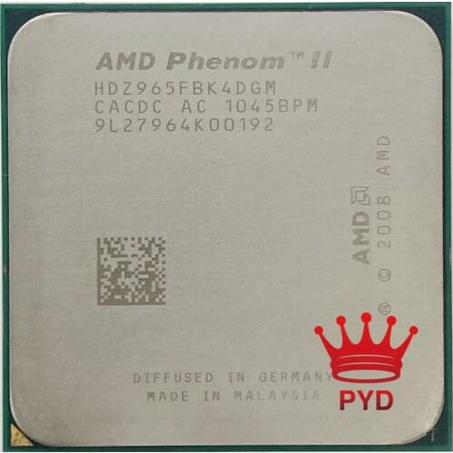 AMD Phenom II X4 965 3.4 GHz Quad-Core CPU Processor HDZ965FBK4DGM Socket AM3