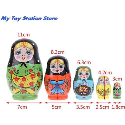 1 Set Wood Nesting Dolls Color Painted Russian Matryoshka Doll Handmade Crafts Russian Nesting Dolls Baby Toy Girl Doll