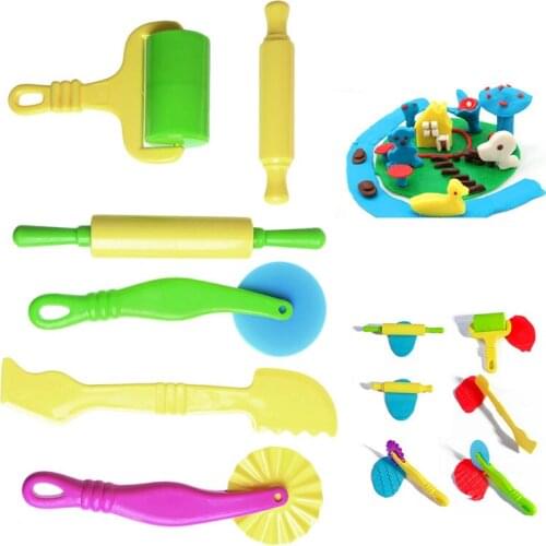 Children Love Interesting Pottery Clay Plasticine Dough Sculpture Modelling Tools Kids Pretend Play Toy 6PCS