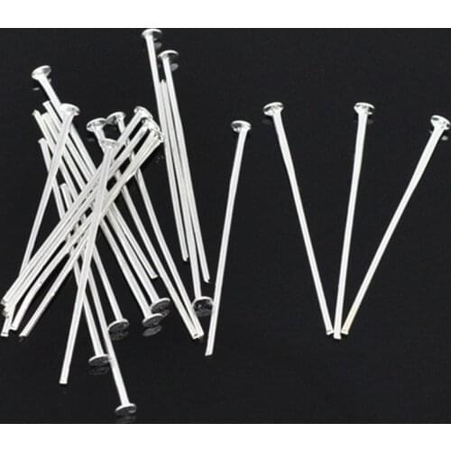 DoreenBeads Metal Alloy Head Pins Silver Color 30mm long, 0.7mm (21 gauge) DIY Making Earrings Jewelry Findings, 450 PCs33)