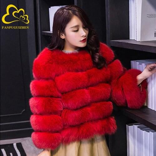 FANPUGUIZHEN Pink Fur Coats