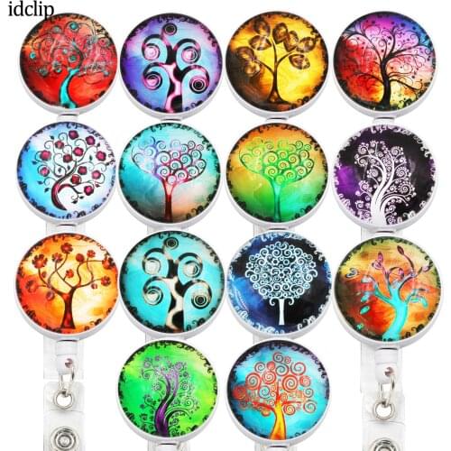 Idclip 1PC Tree Style ID Retractable Badge Holder with Alligator Clip Life Tree Retractable Cord ID Badge Reel 24 inch