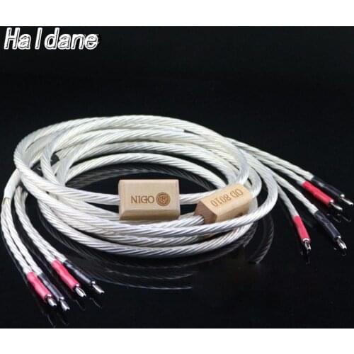 Haldane Pair HIFI Nordost Odin Silver Speaker Cable Audio Loudspeaker Cable with Banana plug Connector Jack