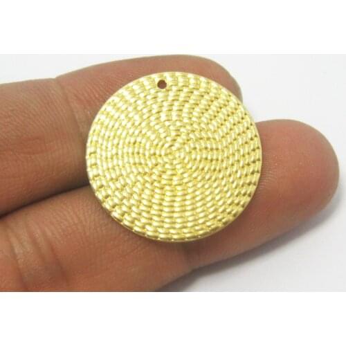 10pcs Brass pendant 25mm Round knitting Raw brass earrings charms R564
