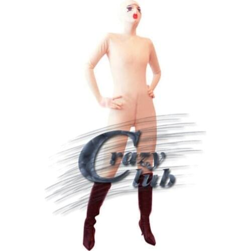Crazy club_Latex Catsuit Clothes New In Body cream with baby face latex catsuit natural latex condoms sexy latex open crotch