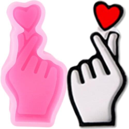 Love Heart Shape Silicone Mold Key Chain Pendant Moulds DIY Jewelry Making Polymer Clay Epoxy Resin Molds